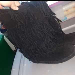 Black suede boots